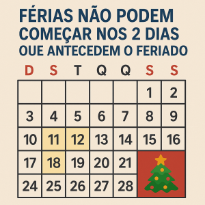 Férias e feriado de 25 de dezembro: atenção à regra dos 2 dias!